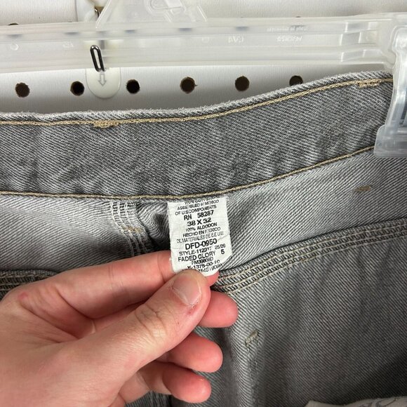 Y2K Faded Glory Carpenter Jeans 38x32 Work Wear Hammer Gray Distressed Skate 90s - Picture 8 of 9